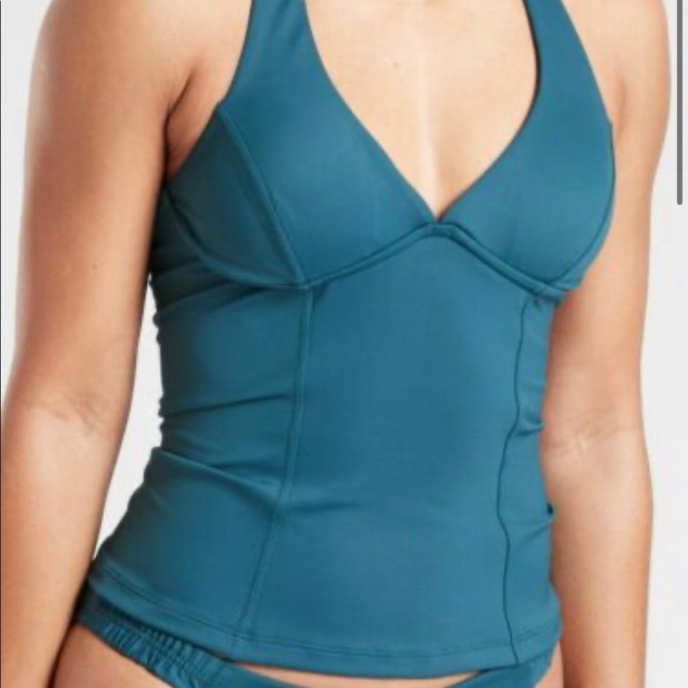 Athleta Two Piece Sculpted Halter Tankini & Sculpted Bikini Bottoms